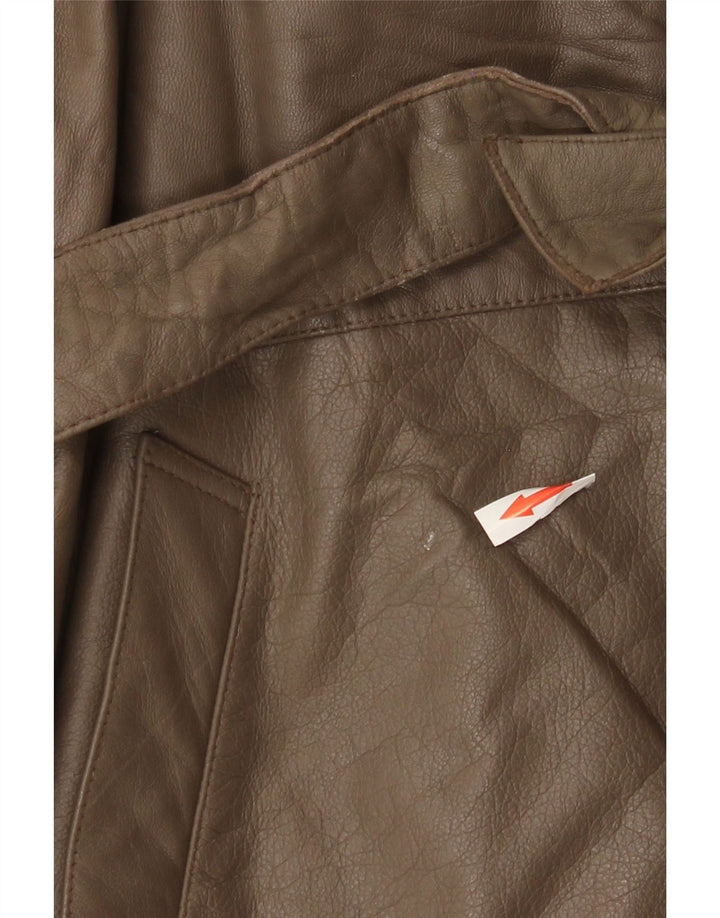 Giacca in pelle vintage da uomo IT 56 3XL Marrone