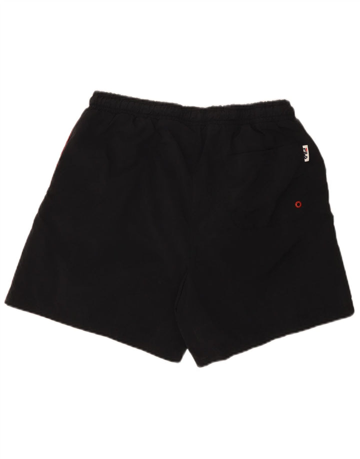 Pantaloncini da bagno Fila da uomo XL in nylon color block nero