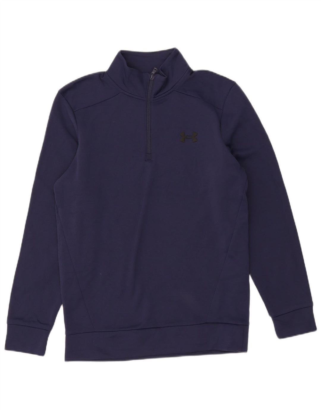Felpa da uomo Under Armour con collo con zip, maglione piccolo in poliestere blu navy