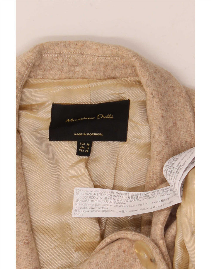Giacca blazer da donna a 1 bottone lavorata a maglia di Massimo Dutti EU 38 piccola beige screziata