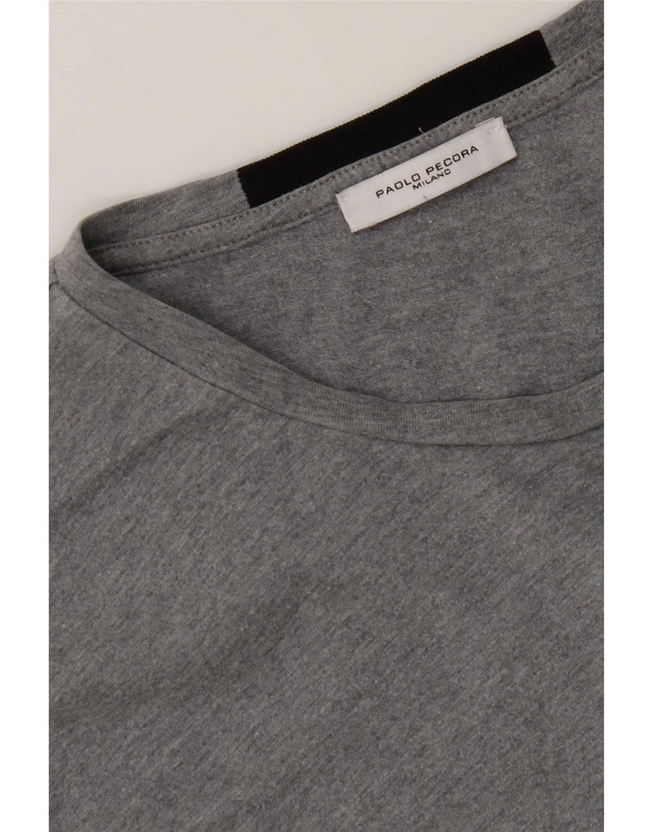 T-shirt da uomo Paolo Pecora Top grigio medio color block