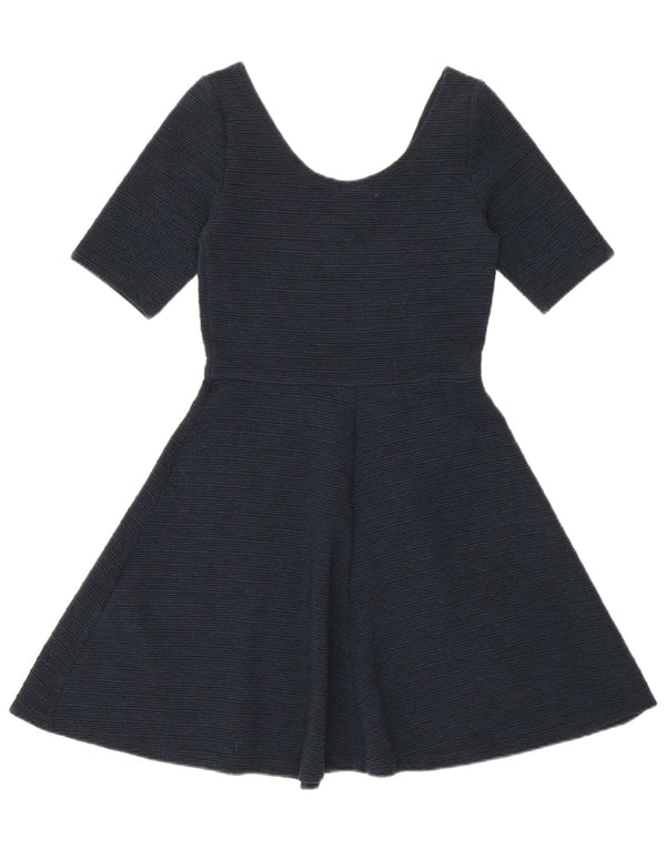 Abito scampanato da donna a maniche corte Superdry UK 4 XS poliestere blu navy