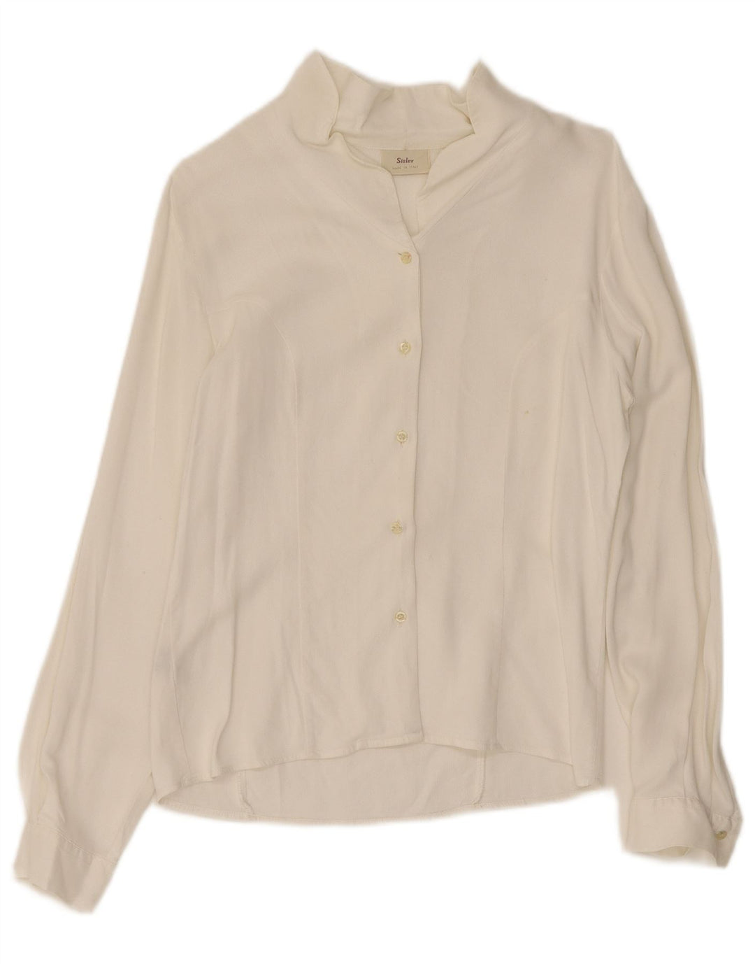 Camicia Blusa Donna Sisley IT 44 Viscosa Bianca Media
