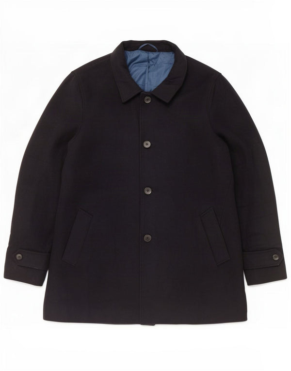 Marks & Spencer Womens Overcoat UK 20 2XL Navy Blue Polyester