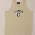 CHAMPION Womens Graphic Vest Top UK 10 Small Beige Cotton Vintage Champion and Second-Hand Champion from Messina Hembry 