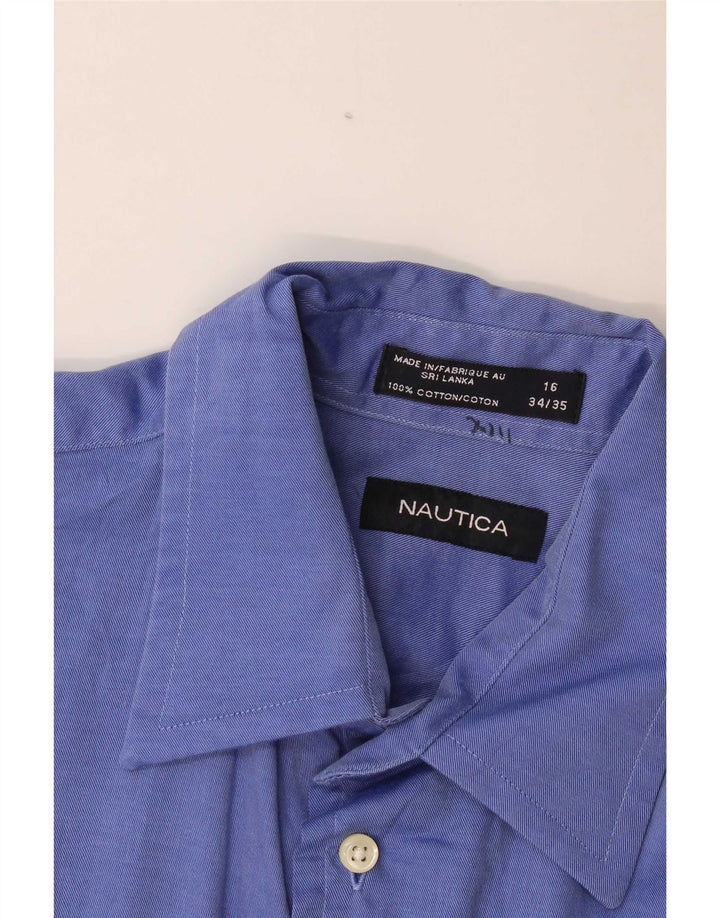 Camicia da uomo Nautica taglia 16 grande cotone blu