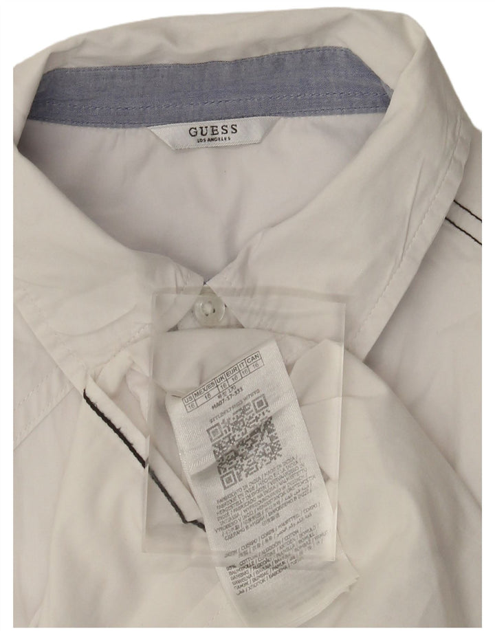 Camicia da donna Guess UK 16 Large in cotone bianco