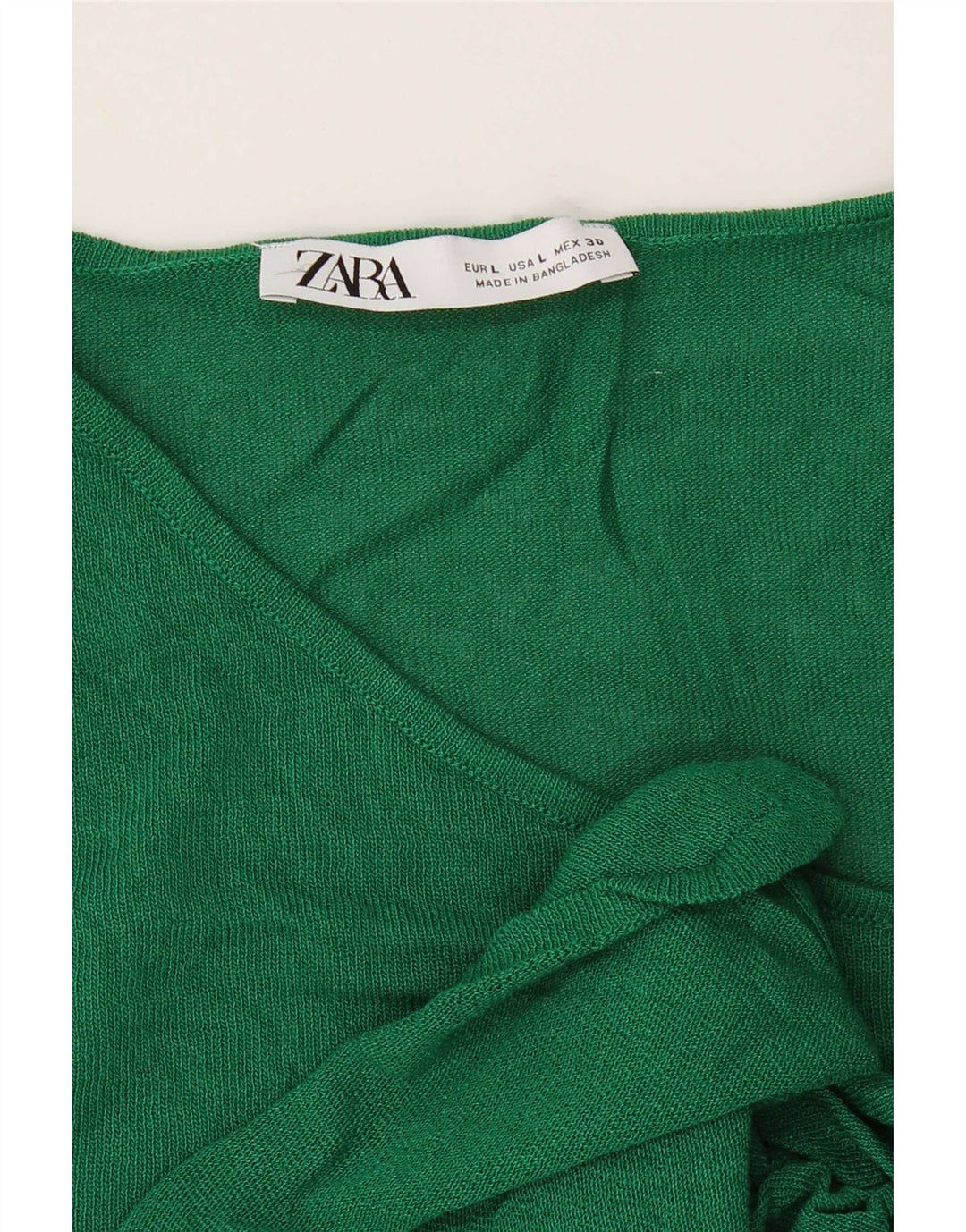 Top Zara da donna a maniche lunghe UK 14 grande verde