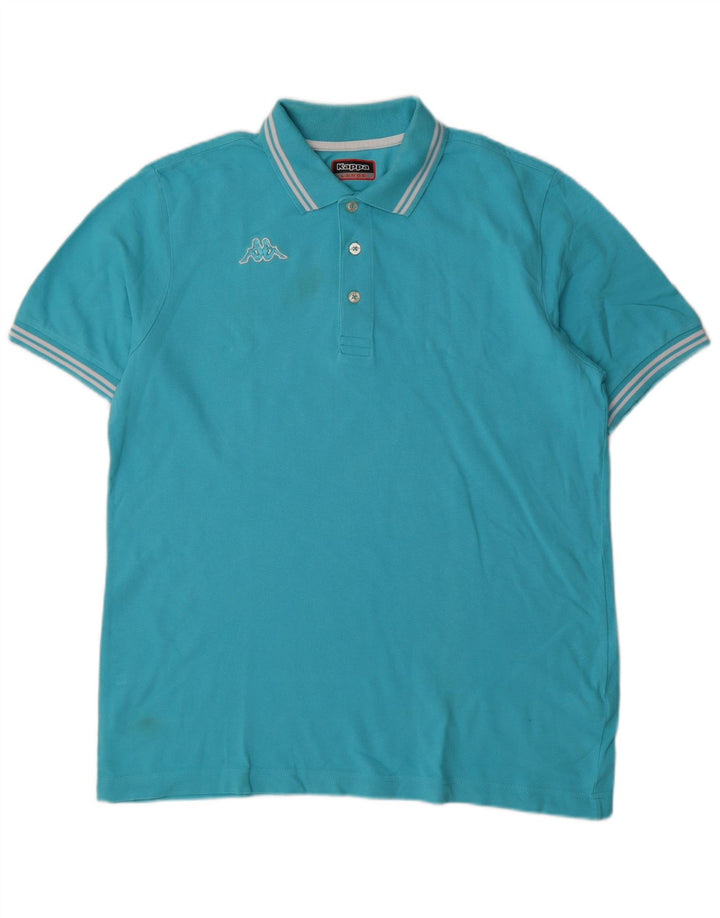 Polo Kappa Uomo Large Blu In Cotone