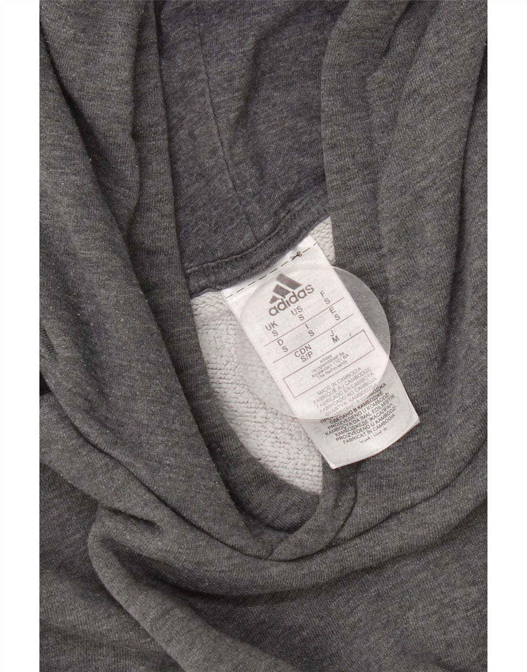 Felpa con cappuccio da uomo Adidas Small in cotone grigio
