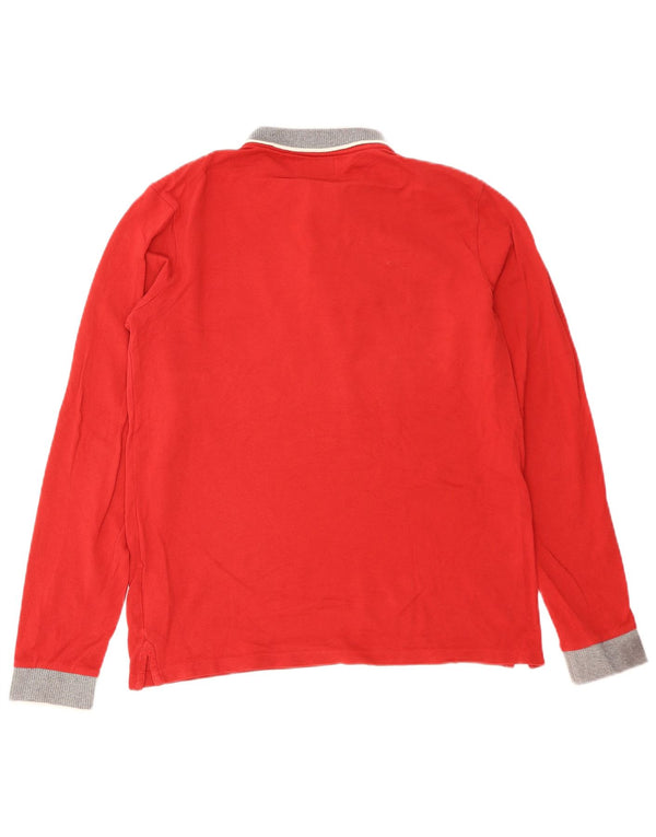 Polo Rugby Kappa Uomo Manica Lunga Large Rossa in Cotone