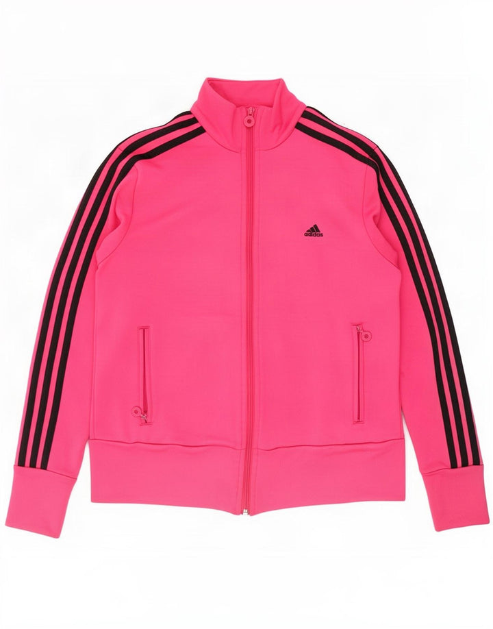 Giacca da ginnastica da donna Adidas UK 16 grande rosa poliestere