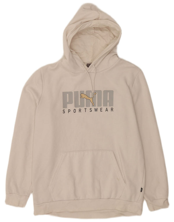 Felpa con cappuccio grafica da uomo Puma Medium White Cotton Sports
