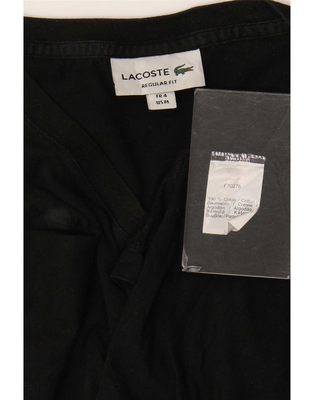 T-shirt da uomo vestibilità regolare Lacoste taglia 4 media cotone nero
