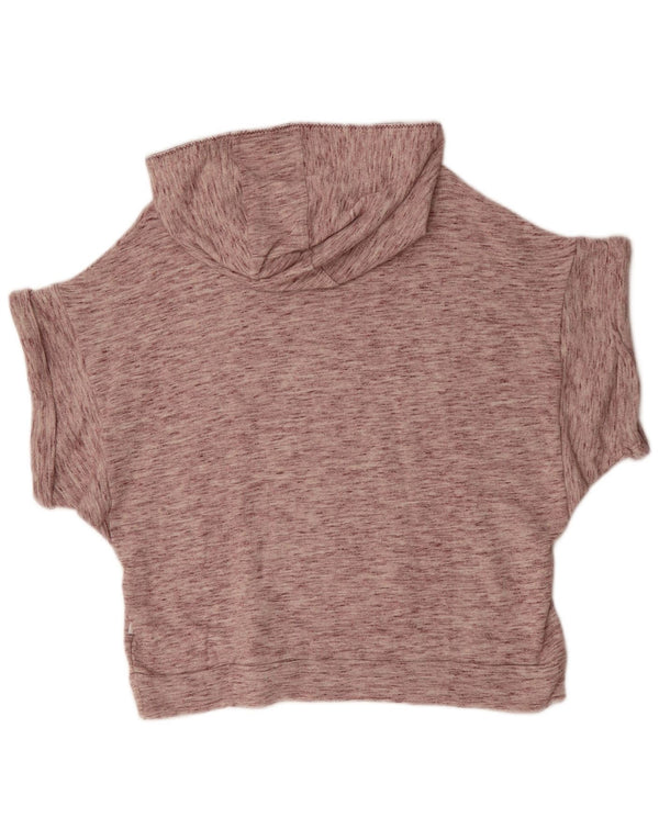 Maglione con cappuccio oversize a maniche corte da donna ADIDAS UK 8 piccolo bordeaux