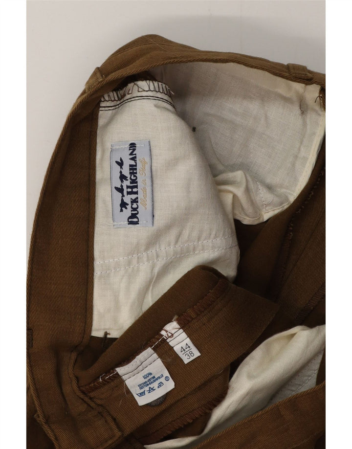 Pantaloni chino da uomo VINTAGE con pegging W28 L31 cotone marrone