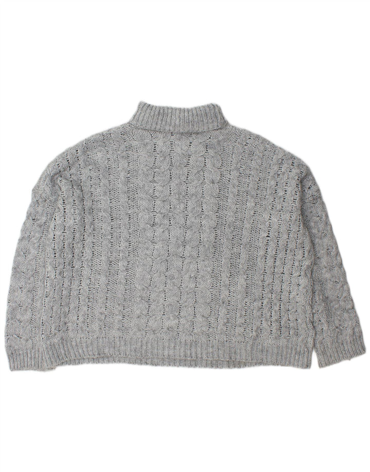 Maglione maglione oversize con collo alto da donna Zara UK 14 Acrilico grigio medio