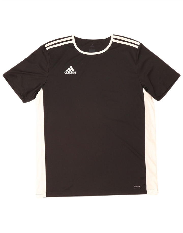T-shirt Adidas Climalite da uomo, grande, in poliestere color block nero