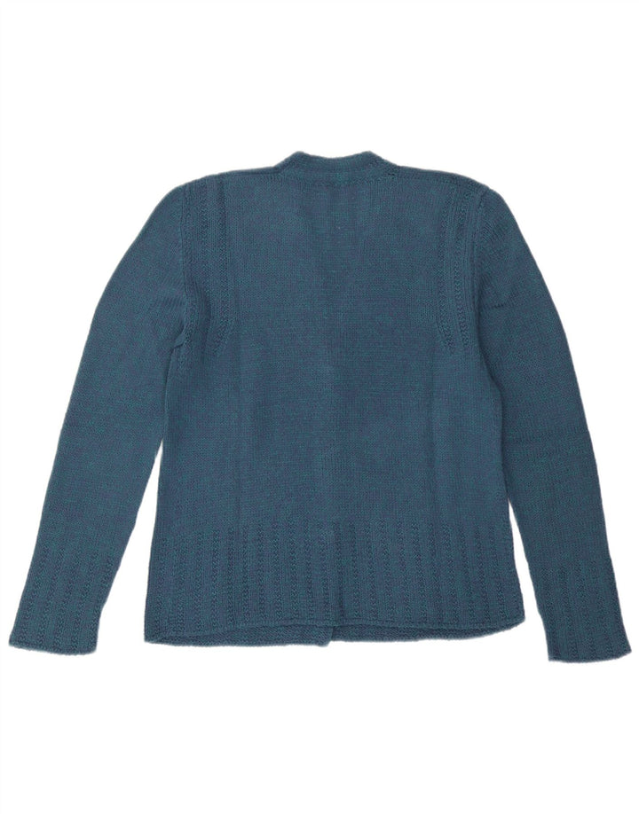 Maglione cardigan da donna vintage UK 12 blu medio