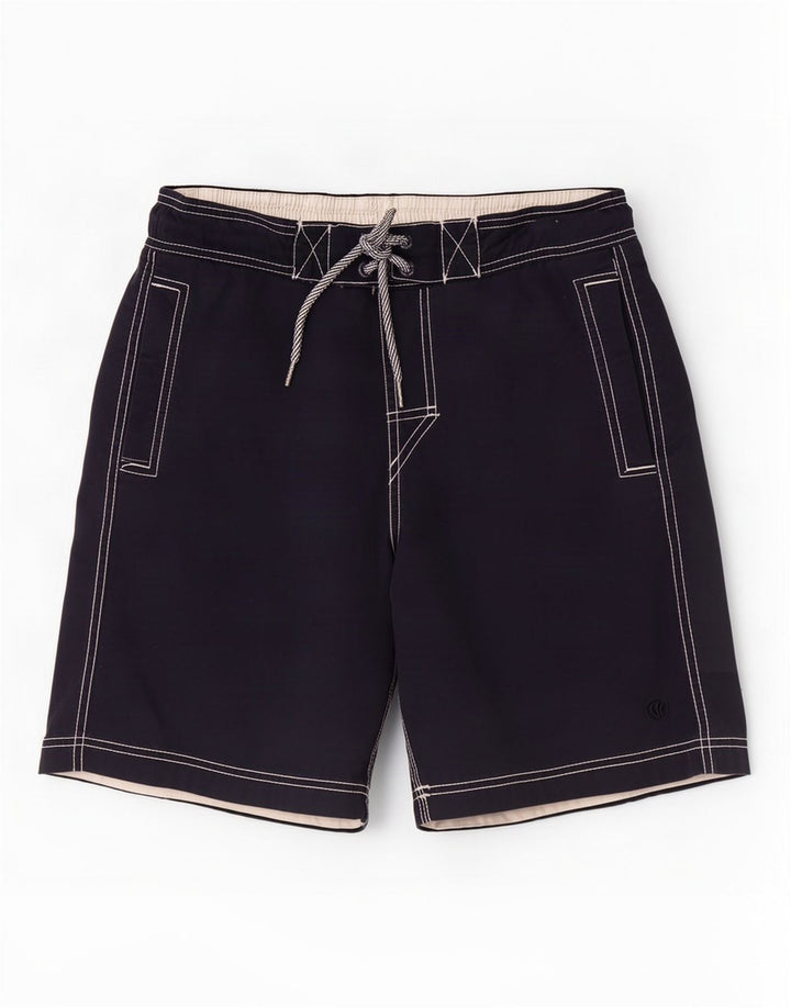 Pantaloncini da bagno da uomo Fat Face piccoli in cotone blu navy