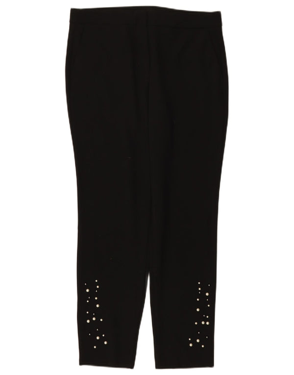 Zara Womens Slim Chino Trousers Small W26 L27 Black Polyester