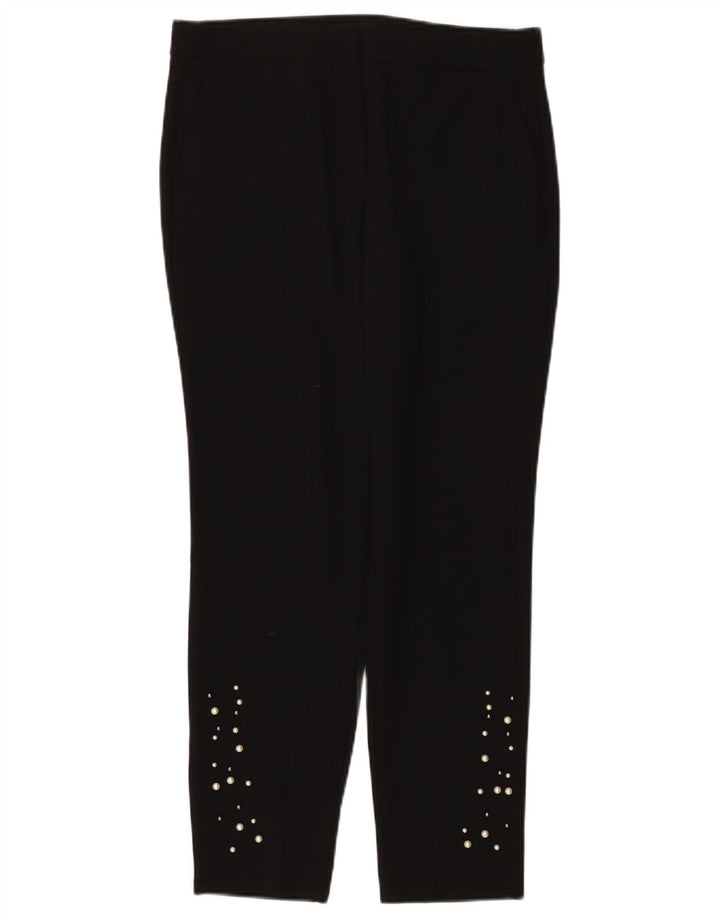 Pantaloni chino slim da donna Zara piccoli W26 L27 poliestere nero