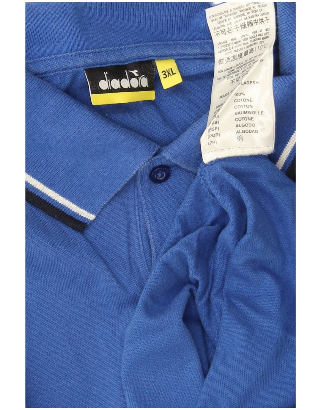 Polo Diadora Uomo 3XL Cotone Blu