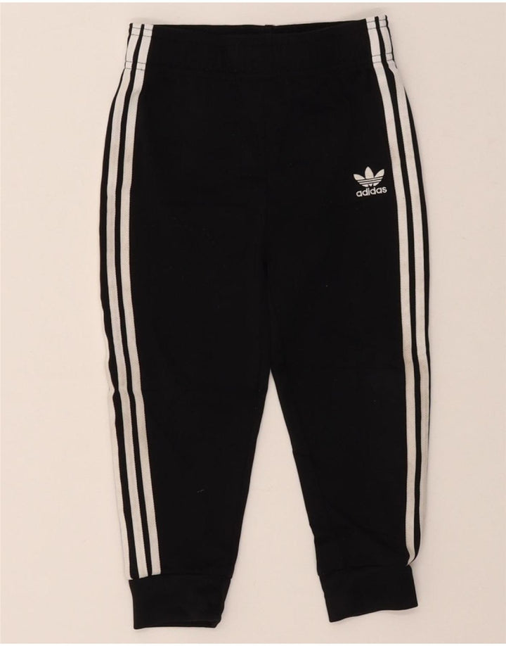 ADIDAS Boys Tracksuit Trousers 3-4 Years  Black Polyester Vintage Adidas and Second-Hand Adidas from Messina Hembry 