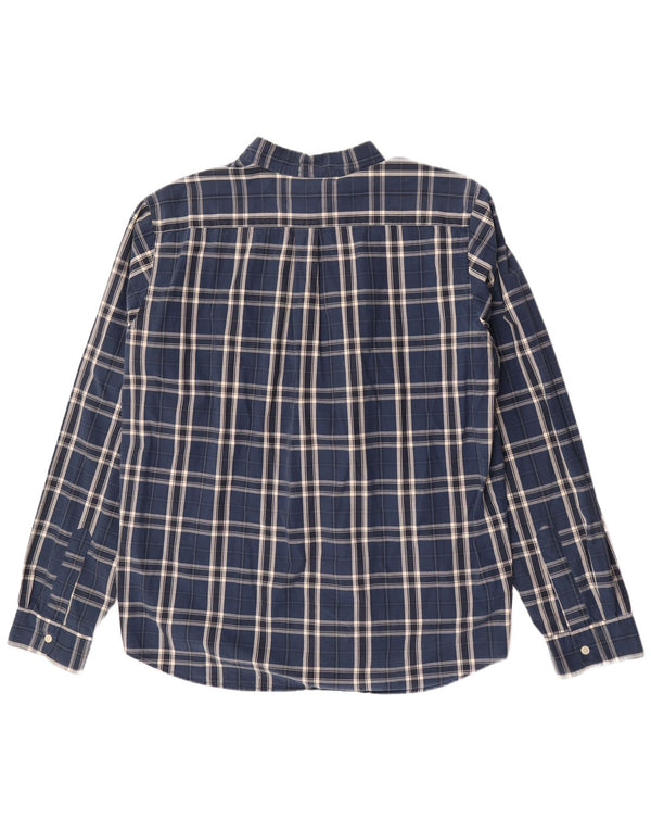 Camicia muscolare da uomo Abercrombie & Fitch XL in cotone a quadri blu navy