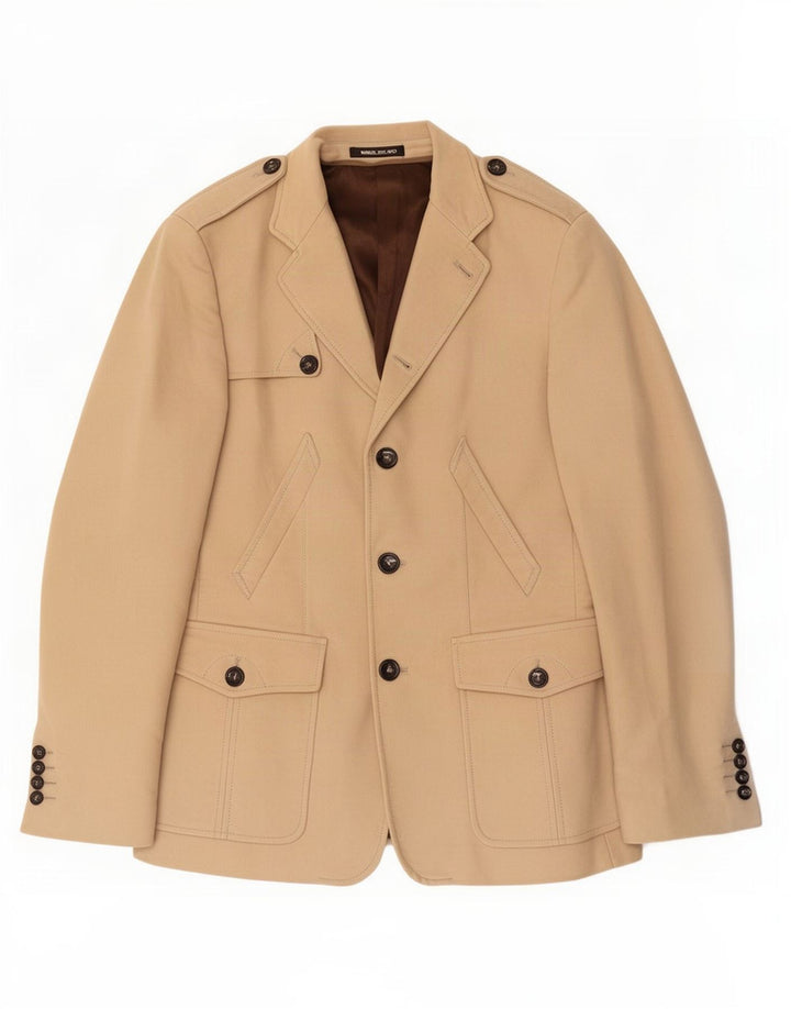Giacca blazer militare a 3 bottoni da uomo Manuel Ritz Pipo IT 50 Large Beige