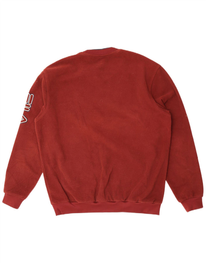 Maglione in pile grafico da uomo Fila grande poliestere marrone