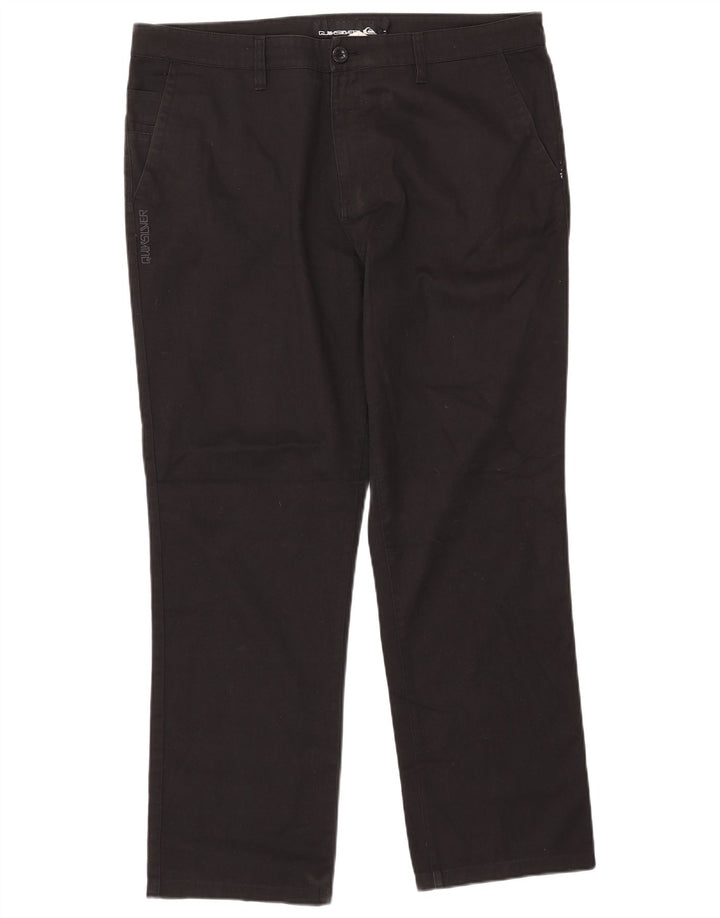 Pantaloni chino dritti da uomo QUIKSILVER W38 L31 poliestere nero