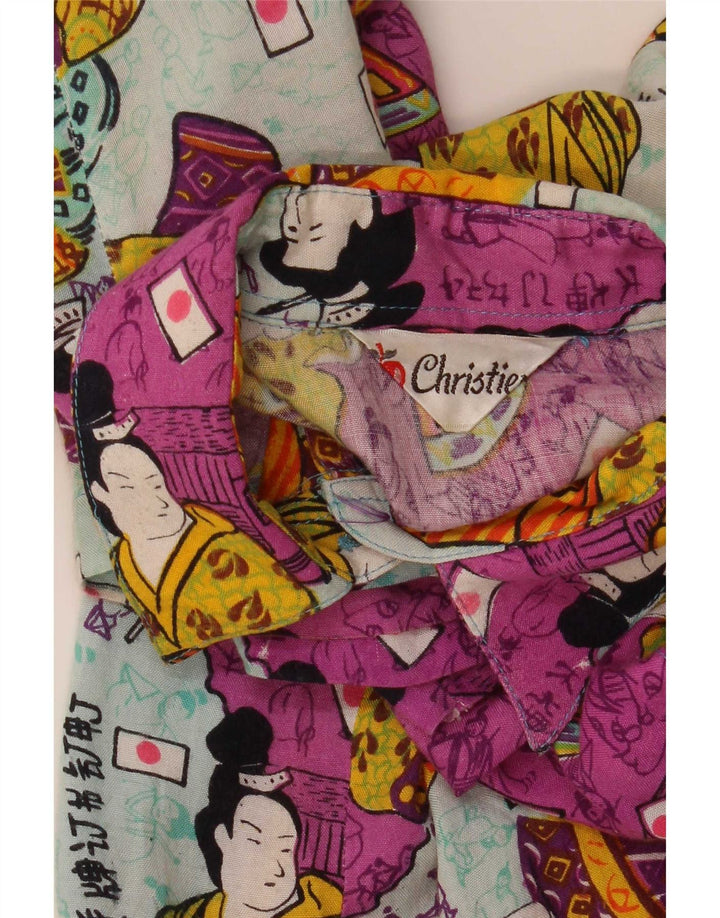 Camicia a maniche corte grafica da donna Christian UK 14 grande multicolore