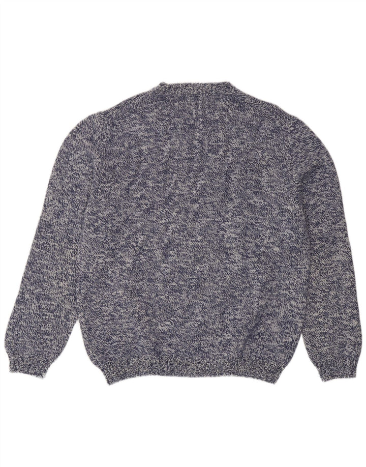Maglione da uomo con scollo a V Henry Cottons medio blu navy screziato