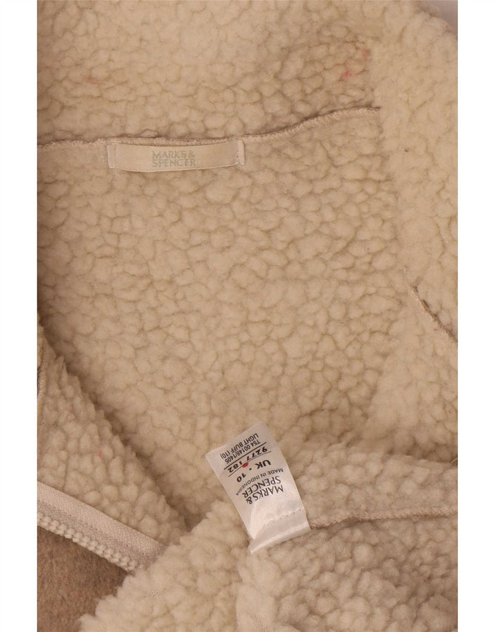 Cappotto oversize Sherpa da donna Marks & Spencer UK 10 piccolo beige chiazzato