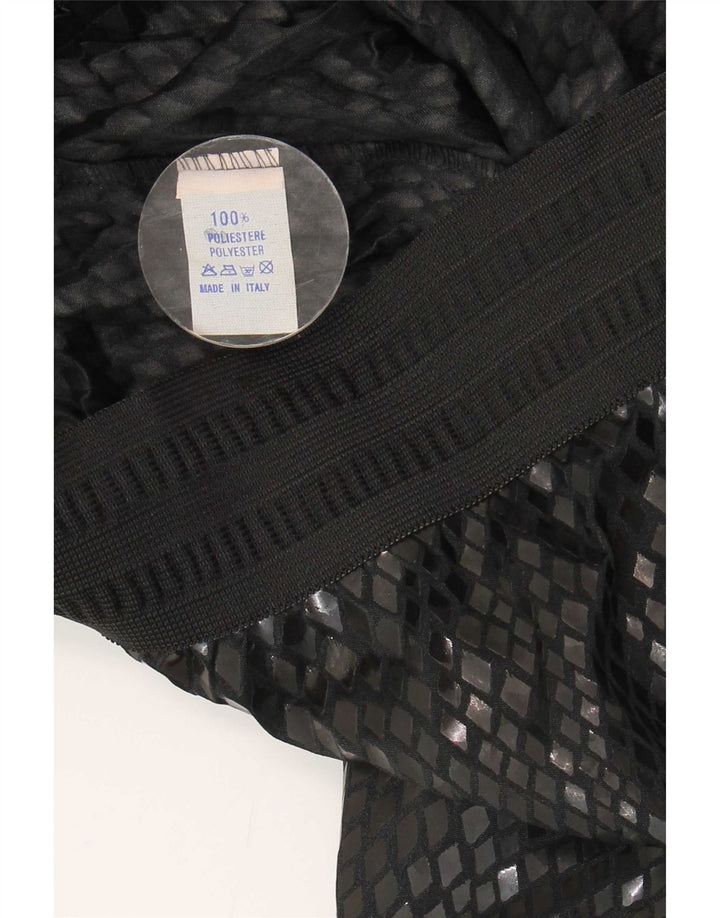 Gonna longuette da donna vintage W26 piccola nera a rombi/poliestere diamante