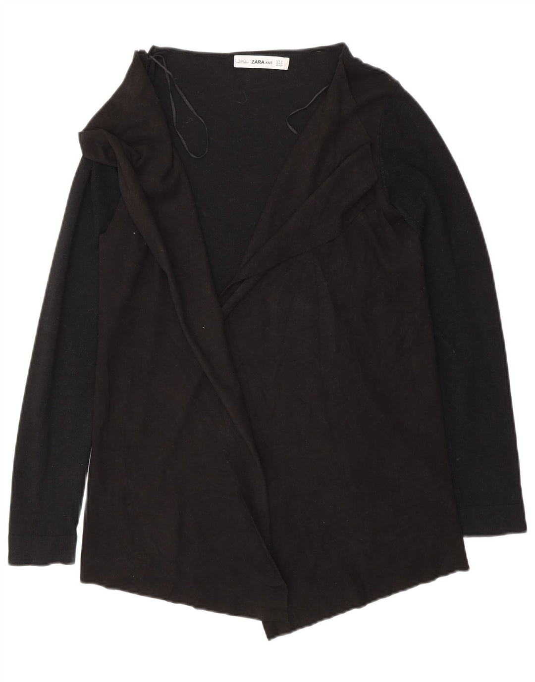 Maglione cardigan aperto da uomo Zara UK 10 piccolo in viscosa nera