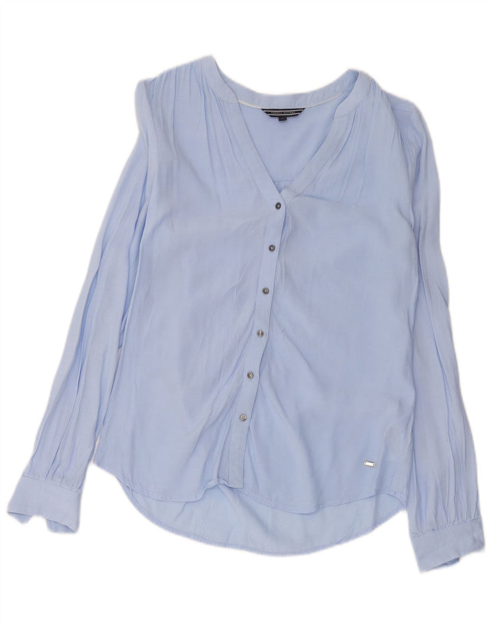 Tommy Hilfiger Donna Camicia Camicetta US 4 Small Blu Viscosa