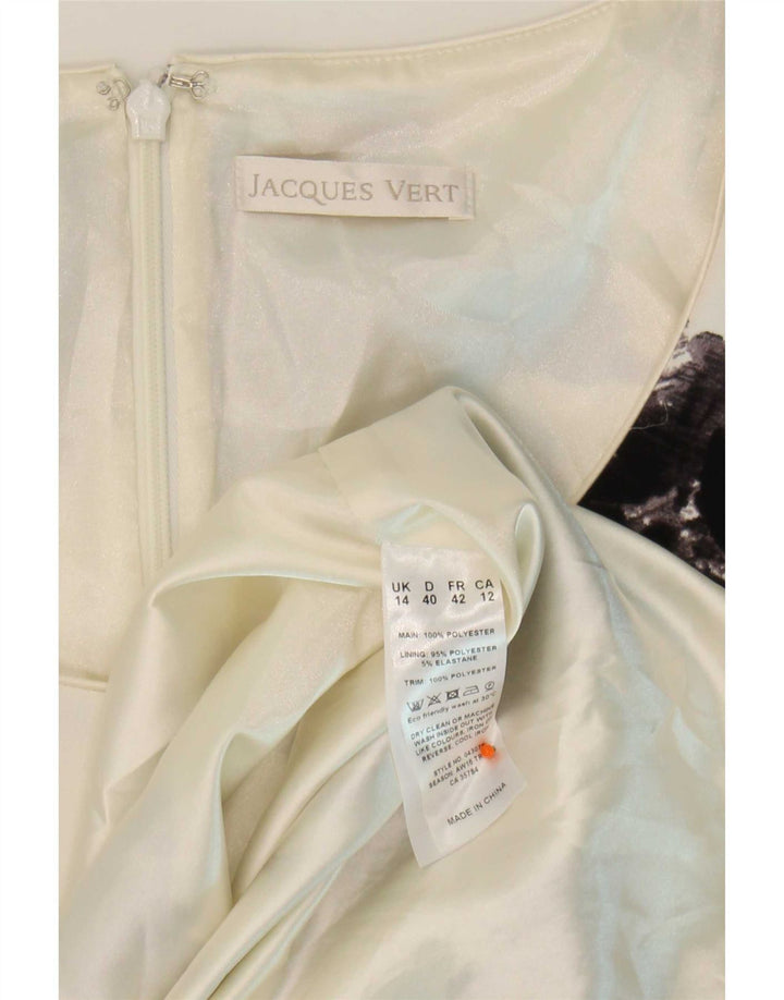 Abito tubino da donna Jacques Vert UK 14 Grande poliestere floreale bianco