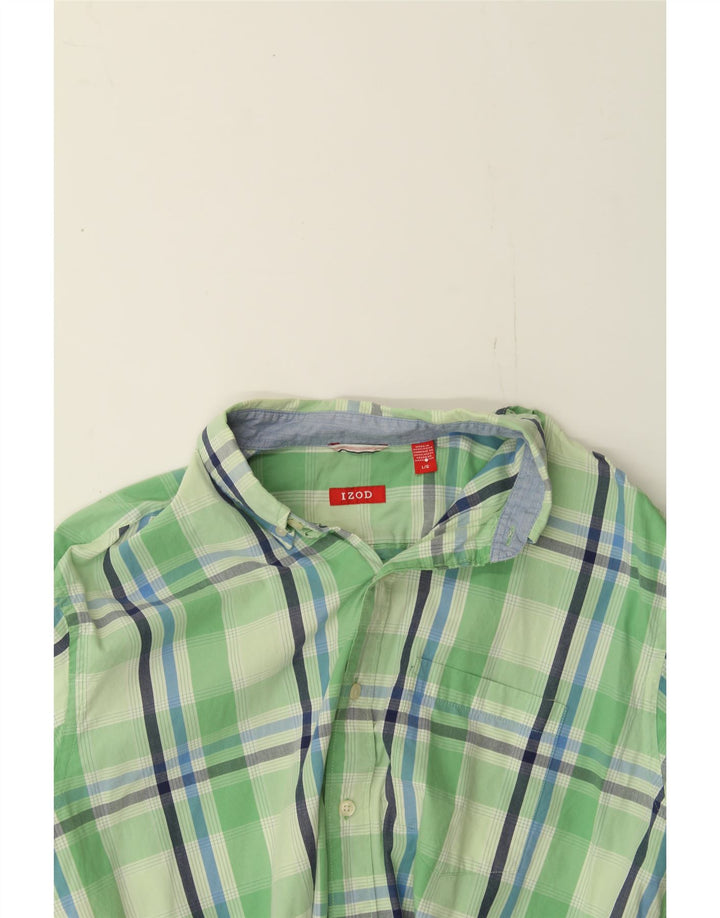 IZOD Mens Shirt Large Green Check Cotton Vintage Izod and Second-Hand Izod from Messina Hembry 