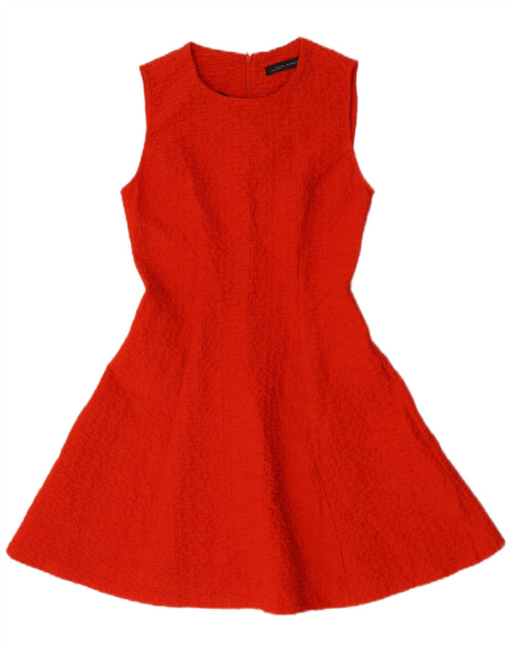 Abito a trapezio senza maniche da donna Zara UK 8 piccolo poliestere rosso