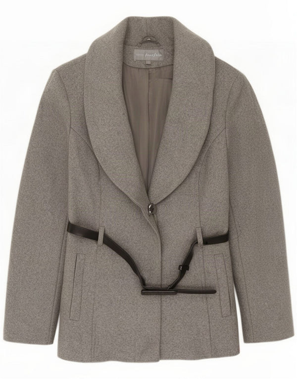 Marks & Spencer Cappotto corto da donna UK 10 Small Grey New Wool
