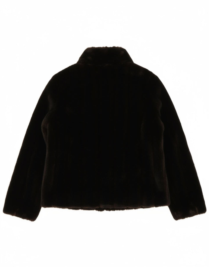 ASTRAKA Womens Oversized Faux Fur Jacket EU 44 XL Black Acrylic