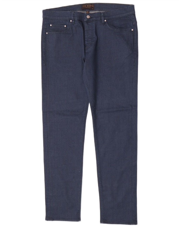 Jeans slim da uomo Ted Baker W36 L32 cotone blu navy