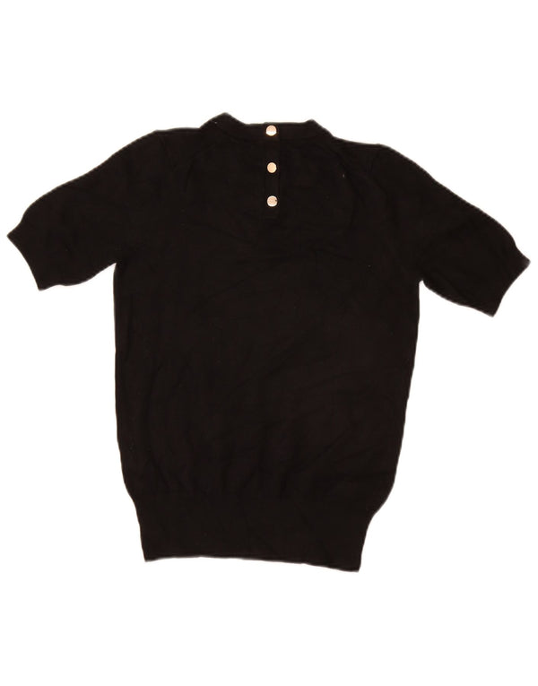 Maglione girocollo a maniche corte da donna Zara UK 10 piccolo nero