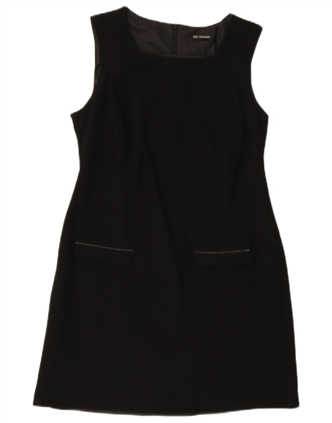 Abito tubino senza maniche autografo da donna Marks & Spencer UK 14 medio nero