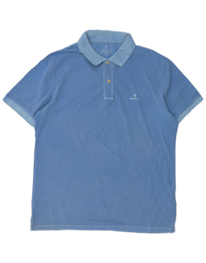 Polo da uomo Gant grande in cotone blu