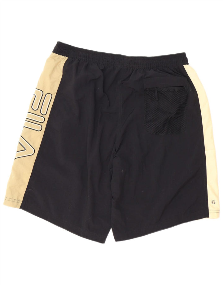 FILA Pantaloncini da bagno grafici da uomo XL Poliestere color block nero