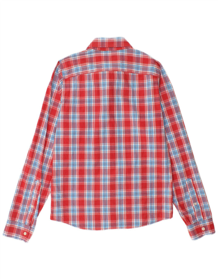 Camicia da uomo HOLLISTER in cotone a quadri rossi medi