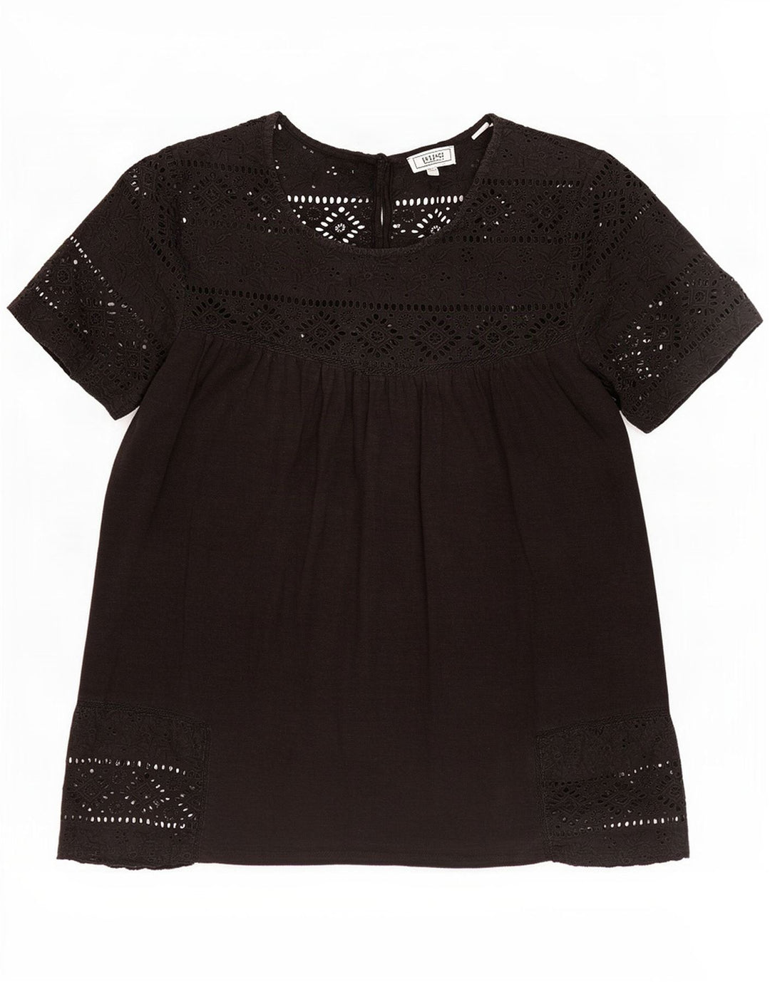 Camicetta da donna Fat Face Top UK 10 Piccolo cotone floreale nero